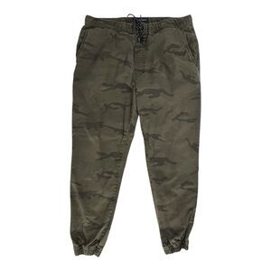 American Eagle Pants Green Camo Extreme Flex Joggers Mens L Drawstring Casual